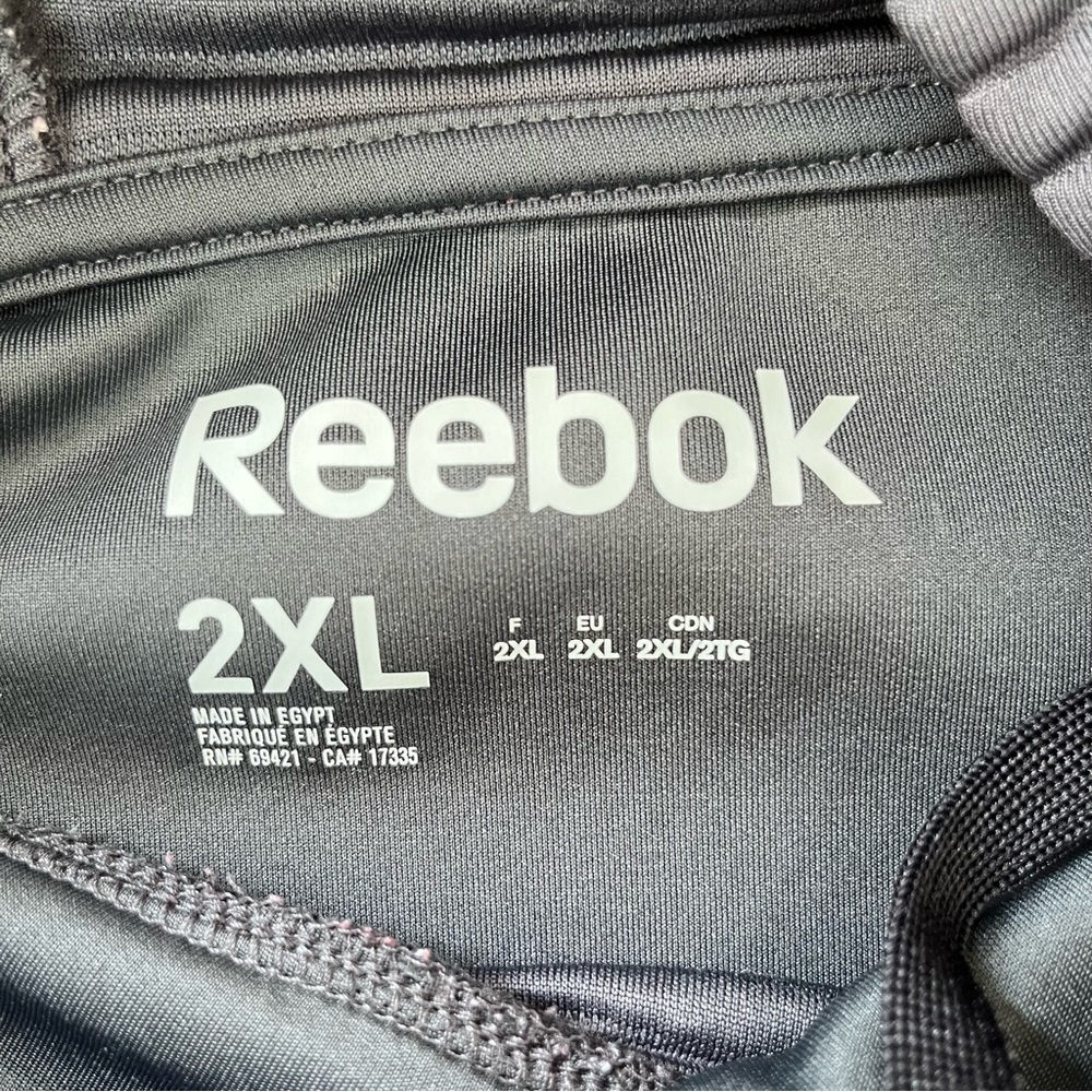 Reebok Men’s Ribbed Pattern Drawstring Hoodie In … - image 2